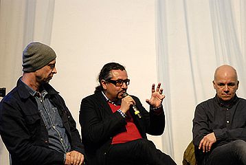 Gesprächspartner Armin Petras, Leonhard Koppelmann und Frank Witzel
